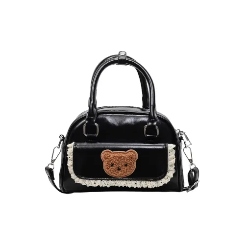 PINK·LAND ПУ (полиуретан) Bowling Bag Сумка через плечо Женская Черный Экрю Красный Кофейный Коричневый