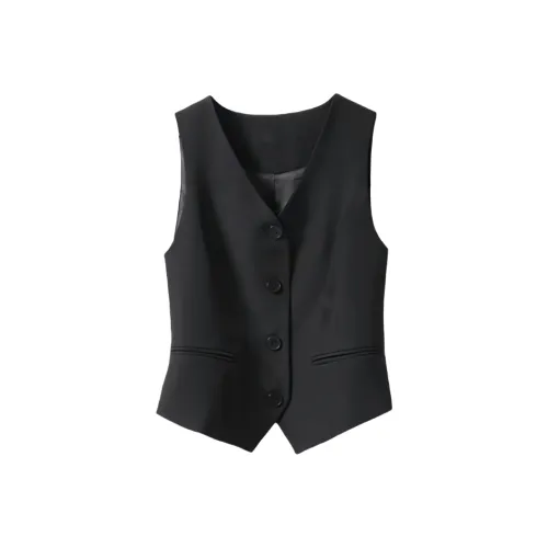 XIAOQIAOJIA Черные Женские Жилеты
