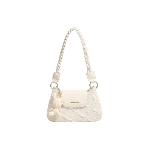 SMILE FOCUS Microfiber Synthetic Leather Shoulder Bag Standard Women's Ecru SMILE FOCUS Микрофибра Синтетическая Кожа Сумка через плечо Стандартная Женская Экрю