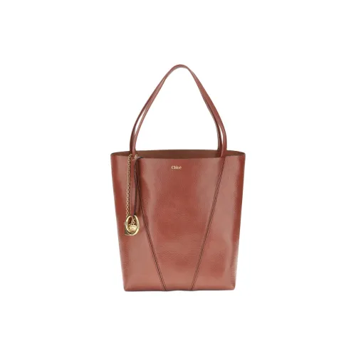 Chloe SPIN Коровья кожа Тоут Сумка Сумка для покупок Сумка Женская Коричневая Красная