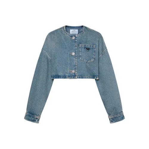 PRADA FW23 Denim Jacket Women's Blue PRADA FW23 Деним Куртка Женская Синяя