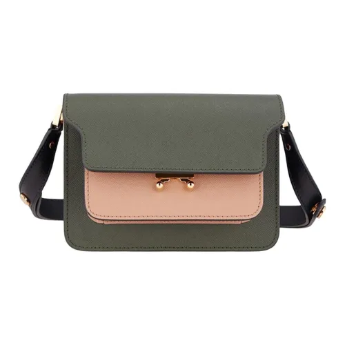 MARNI Телячья кожа Сумка через плечо Сумка на плечо Женская Лесной зеленый и Красный и Черный