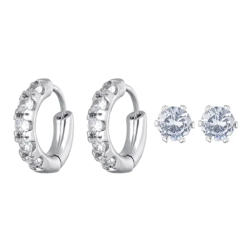 Серьги JianKai S925 Серебряные иглы Унисекс