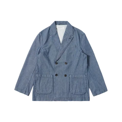 Universal Works Blue Men's Jackets Универсал Воркс Синий Мужские Куртки