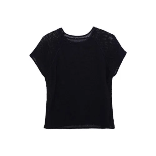 UNSPECIFIED Трикотажная ткань Короткий рукав Топ Женский