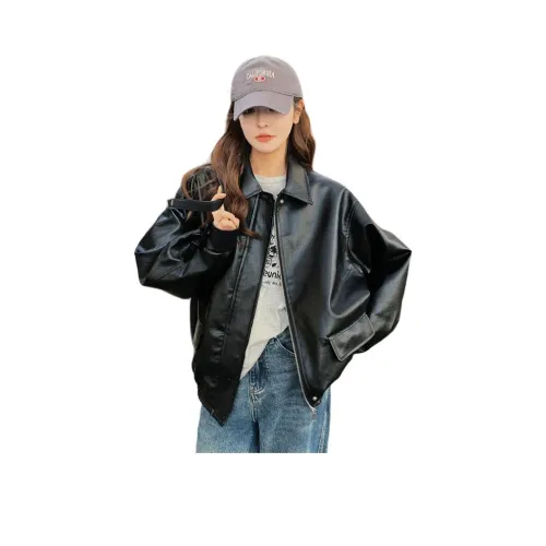 MEXICAN Черный Женские Кожаные Куртки