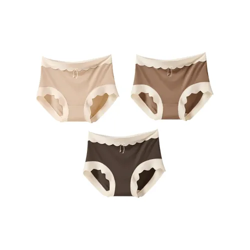 Ordifen Абрикосовая кожа + Красный Коричневый + Темный кофейный Женские трусики-бикини