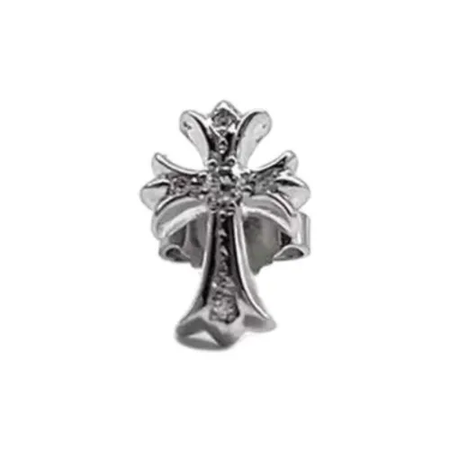 Chrome Hearts 18K Белое золото Серьги-гвоздики Унисекс Серебряный