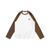 [100% cotton Color Block Raglan] Кофейный