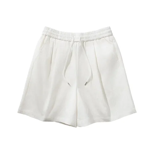 ASEDE White Unisex Casual Shorts ASEDE Белые Унисекс Повседневные Шорты