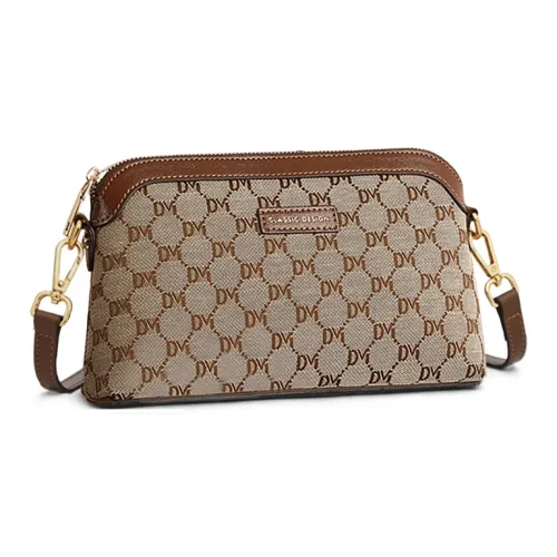 VINEY Сумка через плечо из ткани стандартная женская кофейного цвета