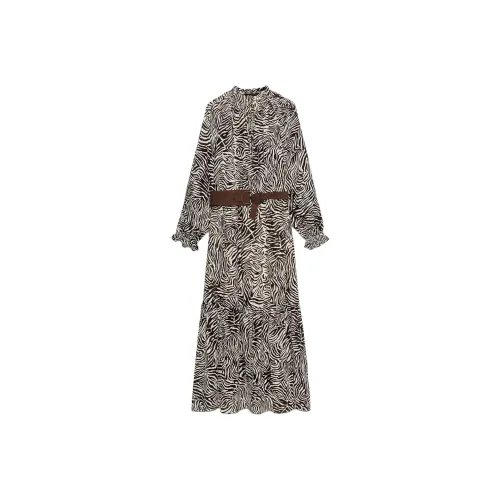 ZARA Длинное платье с длинными рукавами женское