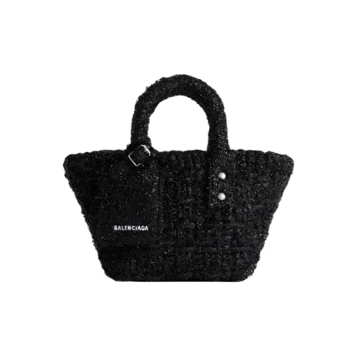 Balenciaga Bistro Яркий Твид Корзинка-Сумка Сумка через плечо Сумка Женская Черная