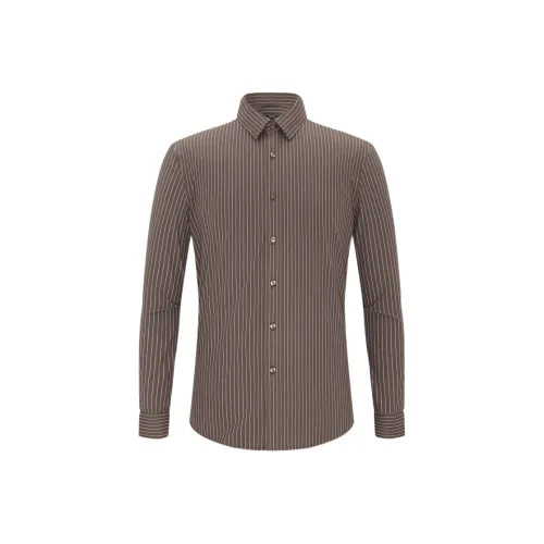 EMZ Темный кофейный Мужские рубашки