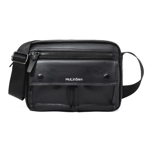 Mulinsen ПУ (полиуретан) Сумка через плечо Унисекс Черная