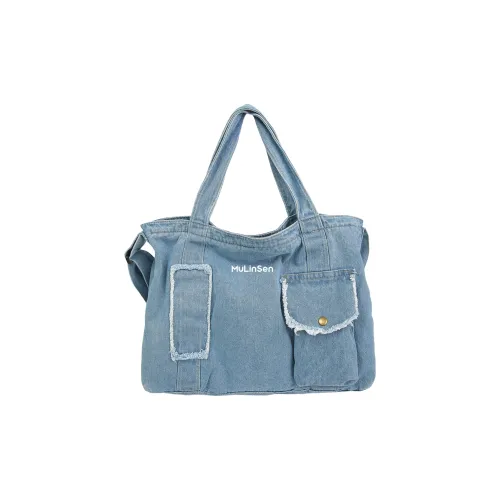 Mulinsen Деним и Полиэстер Сумка через плечо Сумка на плечо Стандартная Unisex Light Синий Темно-синий