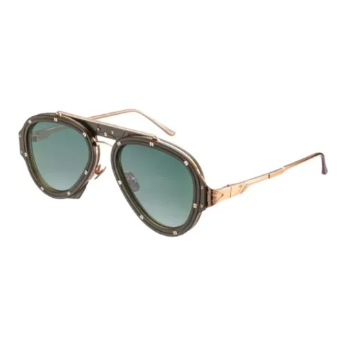 UENO Eyewear Металл Титан Авиатор Солнцезащитные очки Унисекс Серый Зеленый