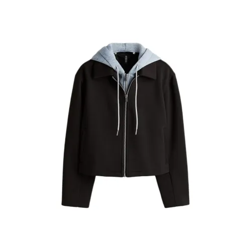 H M Темно-коричневый Смешанный серый Женские куртки