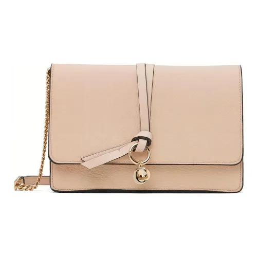 Chloe Alphabet Блестящий Телячья кожа Клатч Сумка через плечо Женские Цементный Пудра