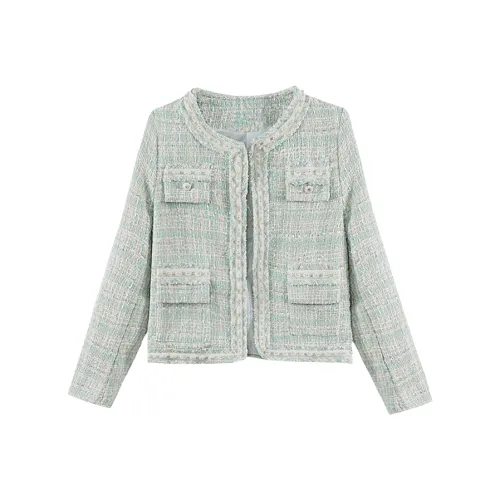 JOSR Светло-зеленое женское короткое пальто