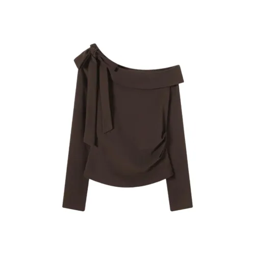 IUNOP Дизайн Уважительный Повседневный С утяжкой на талии Off Плечо Базовый слой Топ Женский