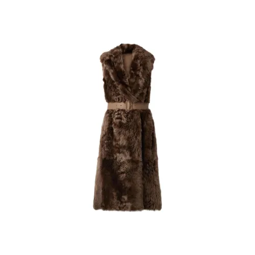 Loro Piana Темно-коричневые женские кожаные куртки