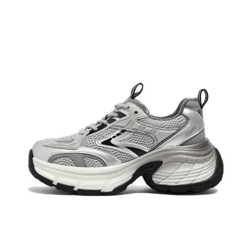 CAMEL Противоскользящие и износостойкие визуально увеличивающие рост низкие топовые кроссовки с толстой подошвой женские