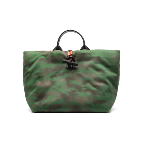 LONGCHAMP Хлопок Одно плечо Сумка Большая Женская Хаки Светло-зеленый Черный