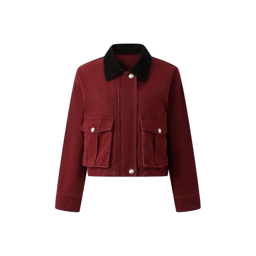 BVODE Ангора Красный Женский Короткий Пальто