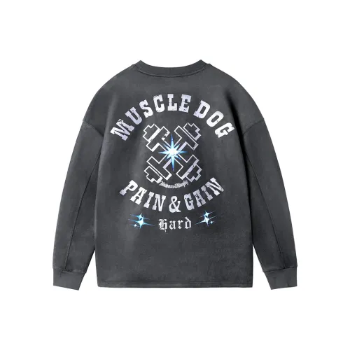 Muscle Dog Темно-серый Мужской Свитшот