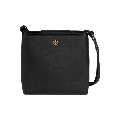 Tory Burch Emerson Кожа Сумка-ведро Портативная Сумка через плечо Маленькая Женская Черная