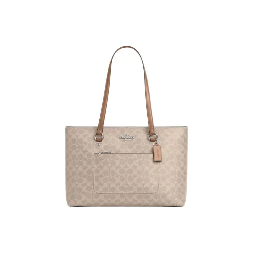 COACH Station Искусственная кожа с коровьей кожей Тоут Сумка Сумка для покупок Сумка Сумка через плечо Женская Песочно-желтая