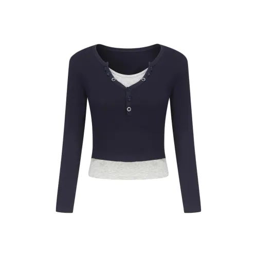 Giyu Темно-синий Синий Женские T-рубашки