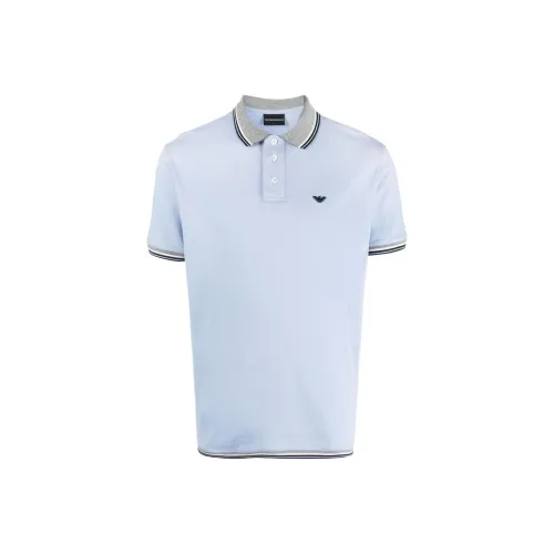 EMPORIO ARMANI SS23 Поло Мужское Небесно-Синий