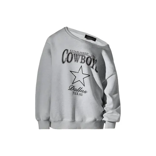 DANCANG Свободный крой Непритязательный стиль Длинный рукав Дизайнерский Off The плеча Толстовка Женская