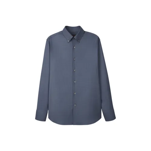 G· Mons Угольный Серый Синий Мужские Рубашки
