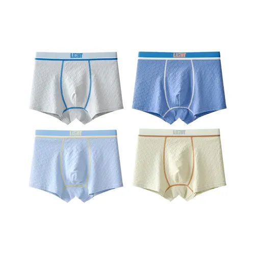 MIIOW 4 пачки Серый+Синий+Светло-Синий+Светло-Зеленый Детское нижнее белье