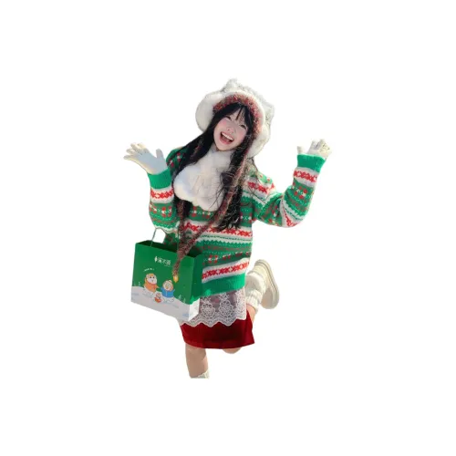 9c collective Зеленый Свитер Женские Трикотаж