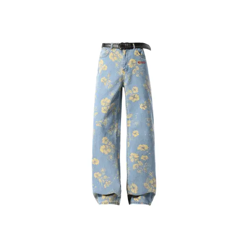 HOKLV Blue Unisex Jeans HOKLV Синий Унисекс Джинсы