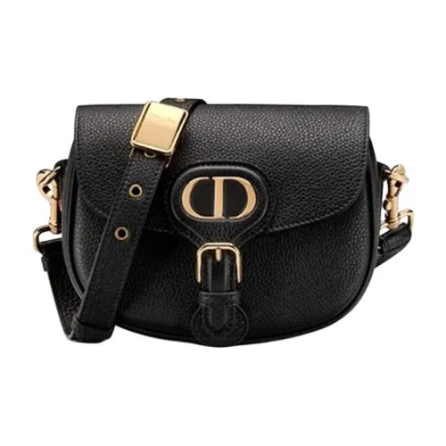 DIOR Bobby Grained Телячья кожа Сумка через плечо Маленькая Женская Черная