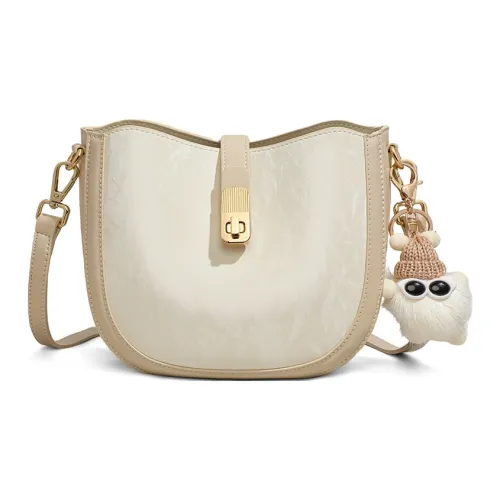 Crtnzo Kroez Сумка из коровьей кожи Saddle Сумка через плечо Обычная Женская Экрю