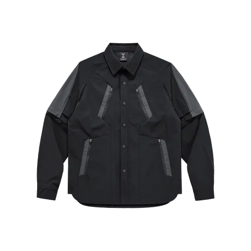 VIP Functional Series Deconstruction Patchwork Detachable Long Sleeved Shirt Unisex VIP Functional Series Деконструкция Пэчворк Съемный Длинный Рукав Рубашка Унисекс