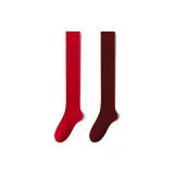 [Носки выше колена] Настоящий красный + Анкора красный