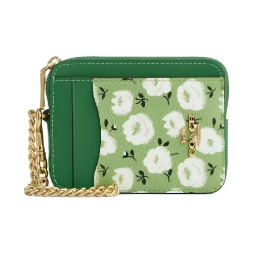 COACH Карточный чехол с покрытием Холст Картхолдер Мини Женский Зеленый