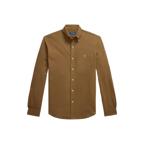 Polo Ralph Lauren Natural Brown Men's Shirts Поло Ralph Lauren Натуральный Коричневый Мужские Рубашки