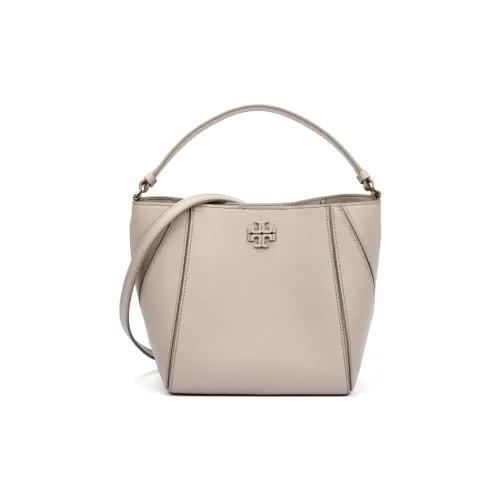 TORY BURCH McGraw Litchi Grain Кожа Сумка-ведро Сумка через плечо Сумка Маленькая Женская Глиняно-серый