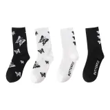 4 шт] Полностью Бабочка Черный белый + Каблук Бабочка Черный белый