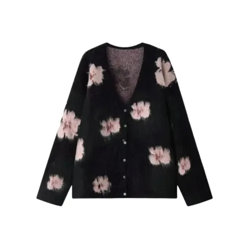 HeartyBite Multicolor Knitted Fabric Cardigan Women's Knitted Fabric