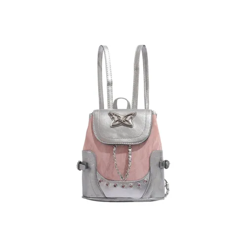 Juju Jimmy ПУ (полиуретан) Рюкзак Стандартный Women's Silver Pink