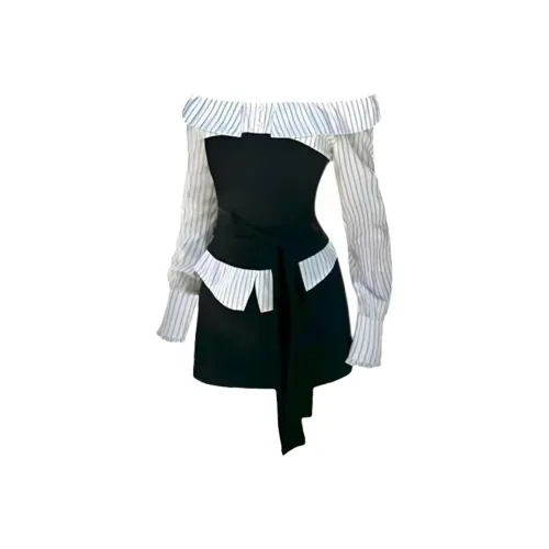 SYEEE WITH U Черный комплект Юбка Женские Комплекты с юбкой